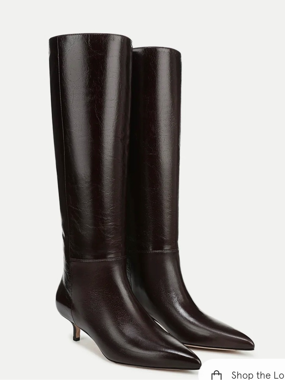 Veronica Beard Tall Pointed-Toe Leather Boots in Burgundy